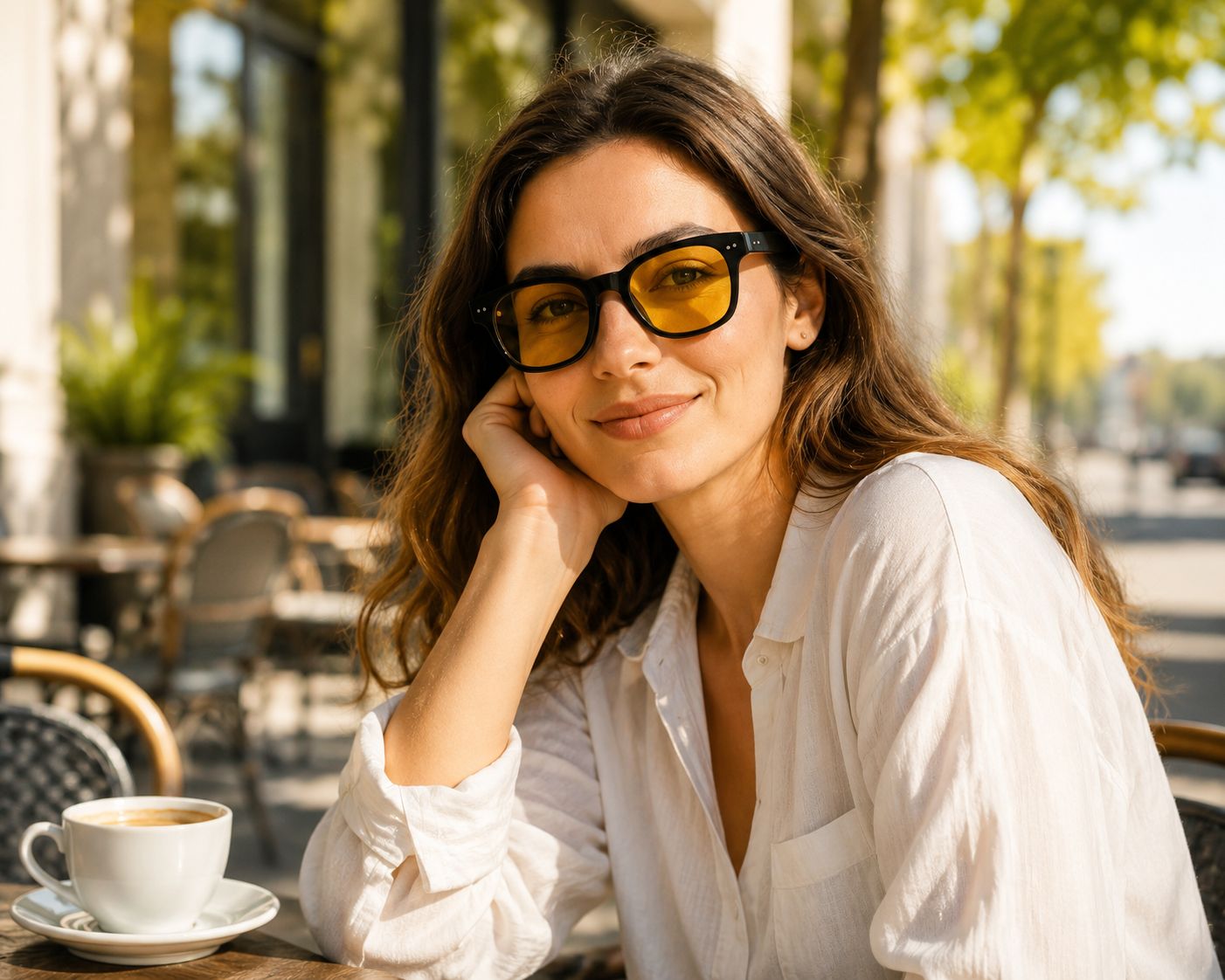 Yellow Translucent Lens Black Frame Unisex Sunglasses