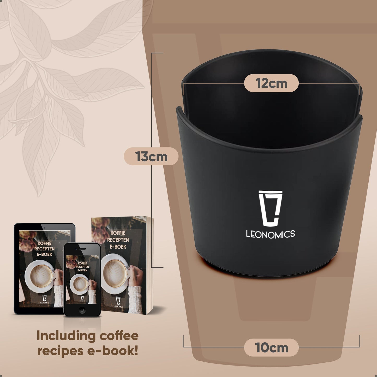 Luvya Leonomics Knock Box 1L – Barista Espresso Coffee Grounds Knock Bin