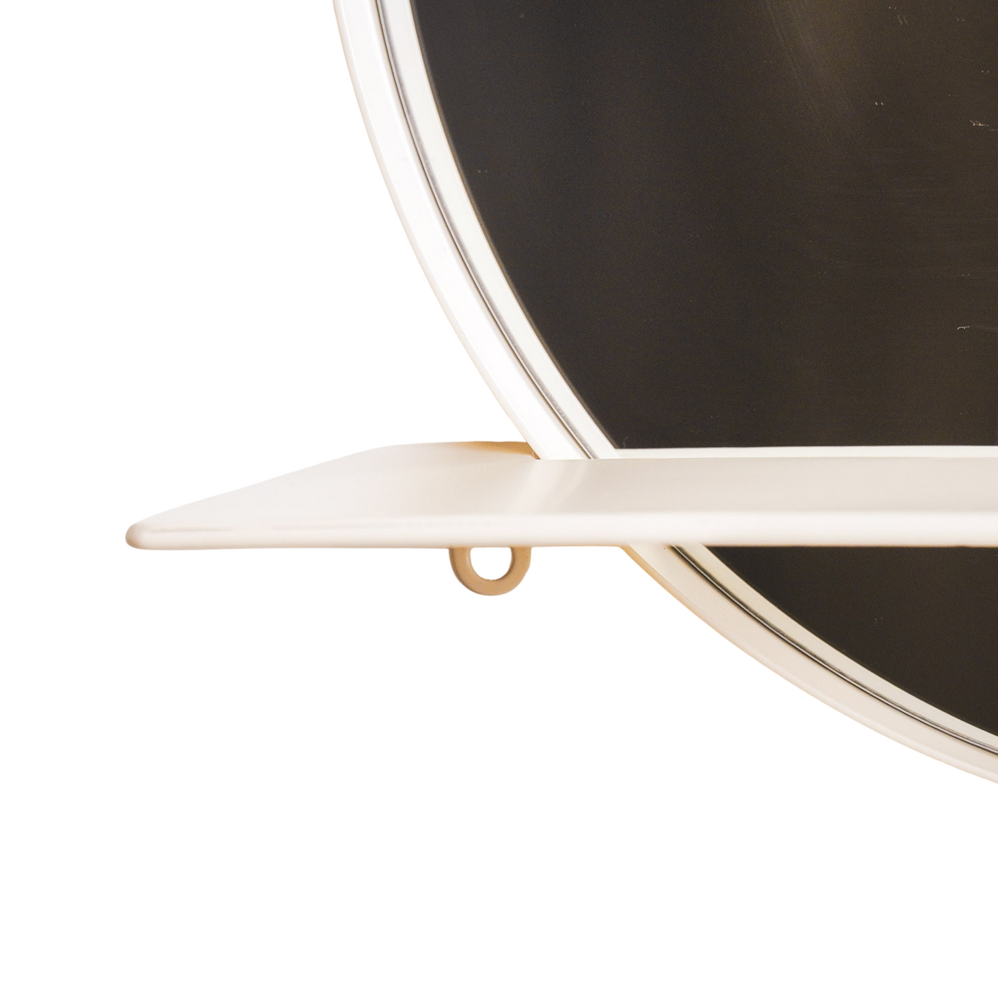 Luvya Ronde Metalen Spiegel met Plank – Zand Ø40cm | Moderne Wandspiegel