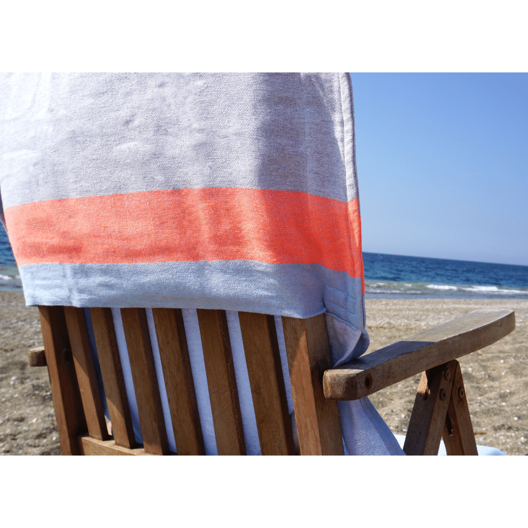 Luvya Neon 2-in-1 Beach Towel & Bag – Grey Black | Recycled Cotton | Convertible Hammam Travel Towel