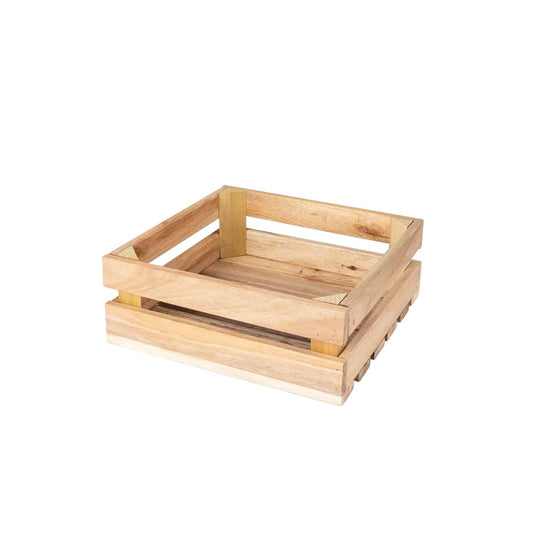 Medium reclaimed solid wood storage box by Luvya made from recycled wood for home and kitchen organization