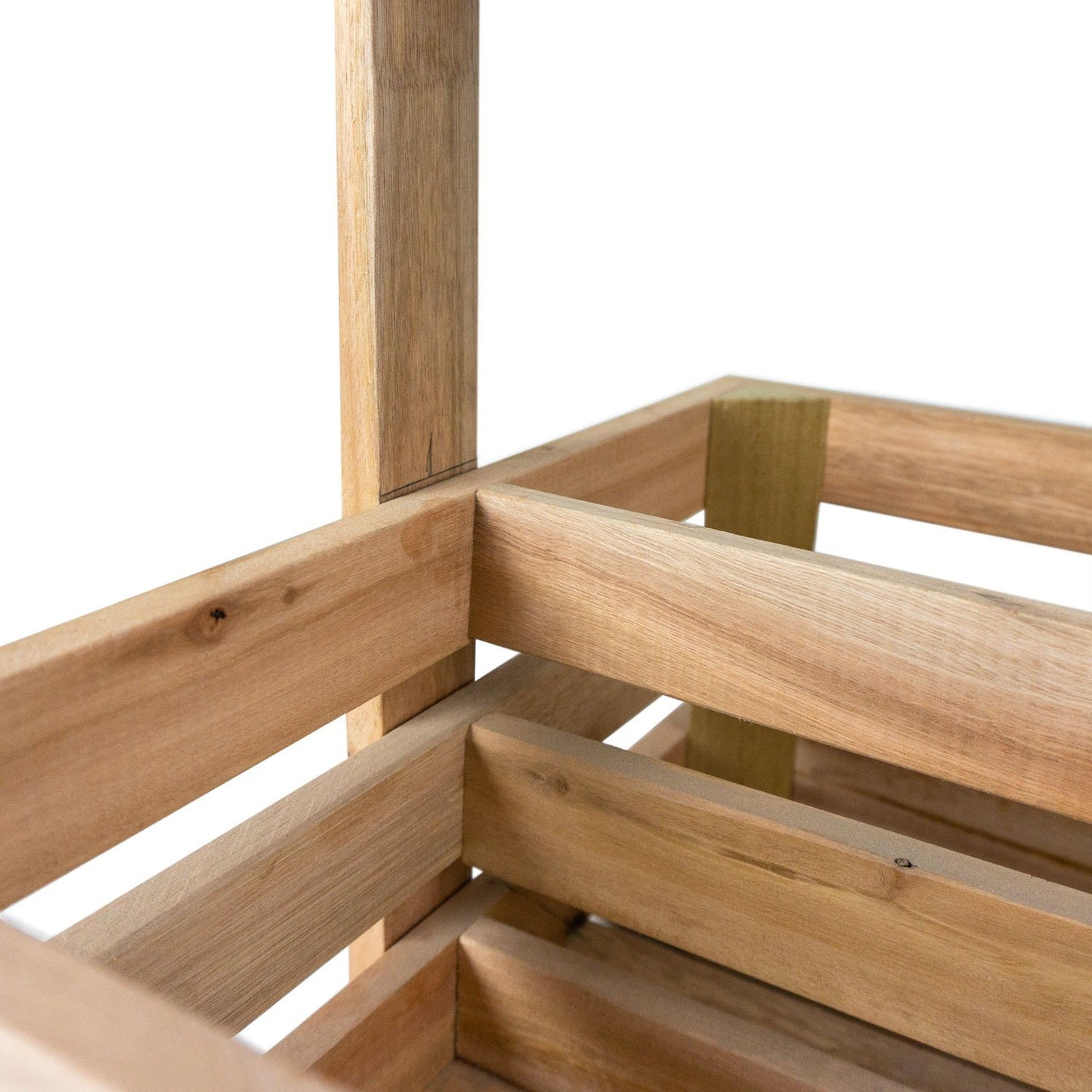 Luvya Massief Houten Opbergdoos met Handvat & 3 Vakken | Rustieke Opbergmand