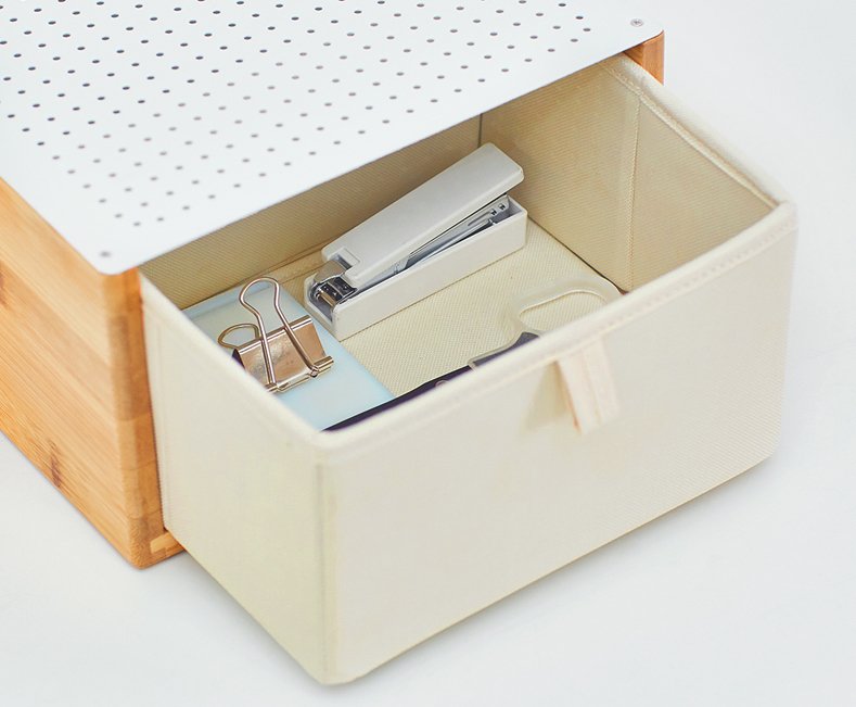 Luvya Bamboe Bureau Organizer met Opvouwbare Lade | Minimalistische Thuiswerkplank