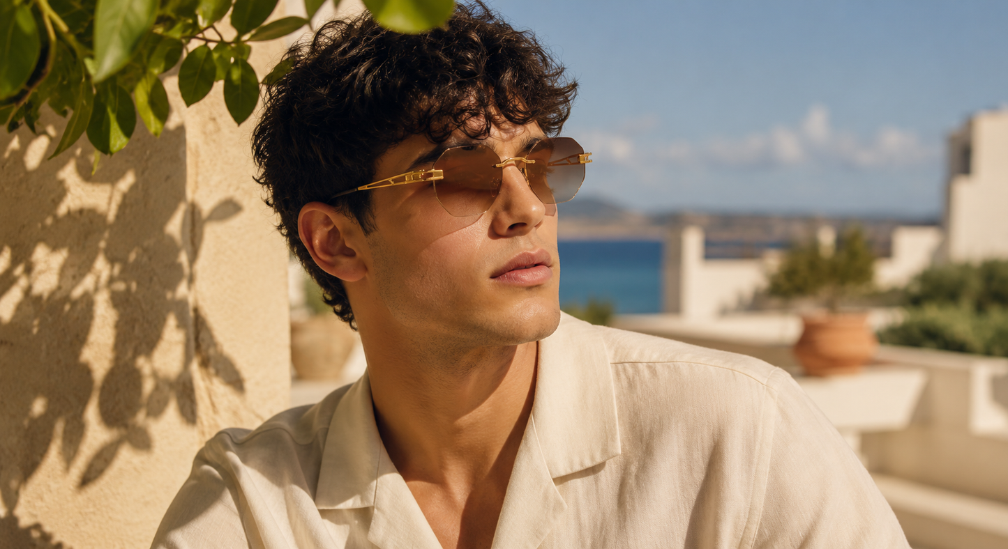 Silver Metal Frame Brown Lens Unisex Sunglasses – UV400