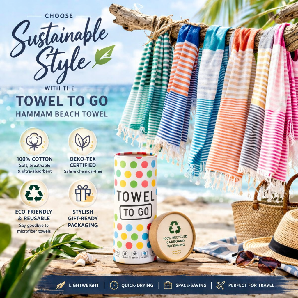 Luvya Bali Hamam Strandlaken – Oranje Beige | 100% Katoen | Lichtgewicht, Sneldrogende Reishanddoek in Cadeaubox