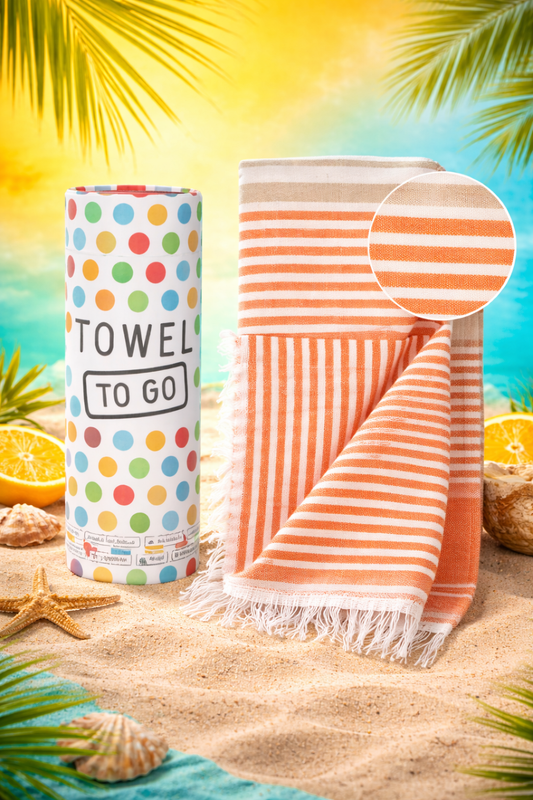 Luvya Bali Hamam Strandlaken – Oranje Beige | 100% Katoen | Lichtgewicht, Sneldrogende Reishanddoek in Cadeaubox