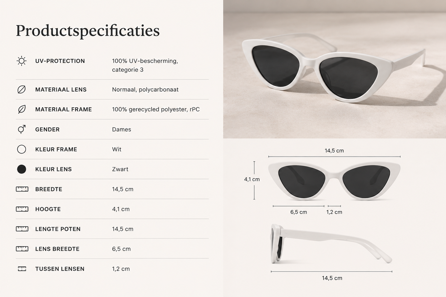 White Black Oversized Sunglasses | UV400 Fashion Shades
