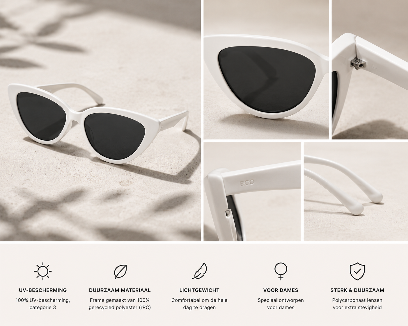 White Black Oversized Sunglasses | UV400 Fashion Shades