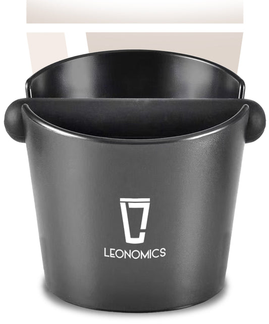 Leonomics 1L espresso knock box by Luvya with non-slip base for barista coffee grounds disposal