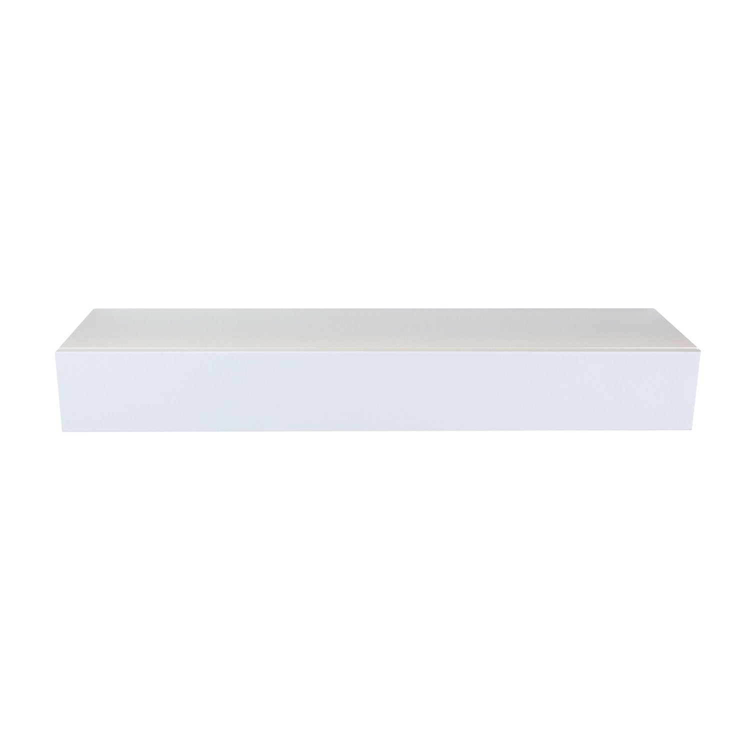 Close-up view of MDF white shelf surface showing smooth finish and sturdy construction