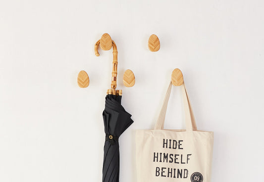 Luvya Bamboo Leaf Wall Hooks – Set of 3 | Decorative Clothes & Towel Hooks