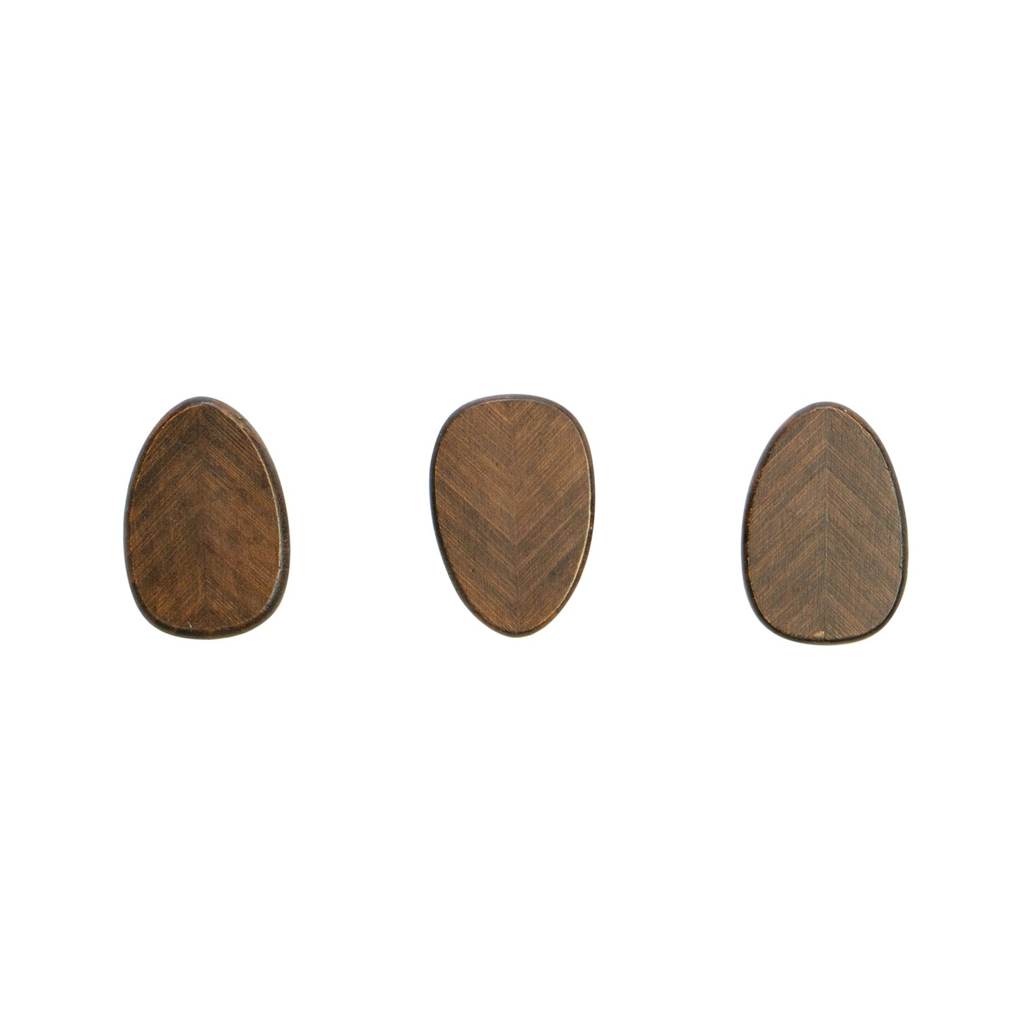 Luvya Donkerbruine Bamboe Blad Wandhaken – Set van 3 | Decoratieve Kledinghaken
