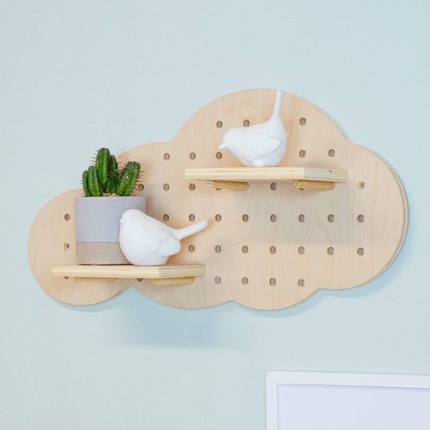Luvya Cloud Prikbord Wandorganizer | Decoratieve Plank & Haakrek