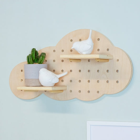 Luvya Cloud Prikbord Wandorganizer | Decoratieve Plank & Haakrek