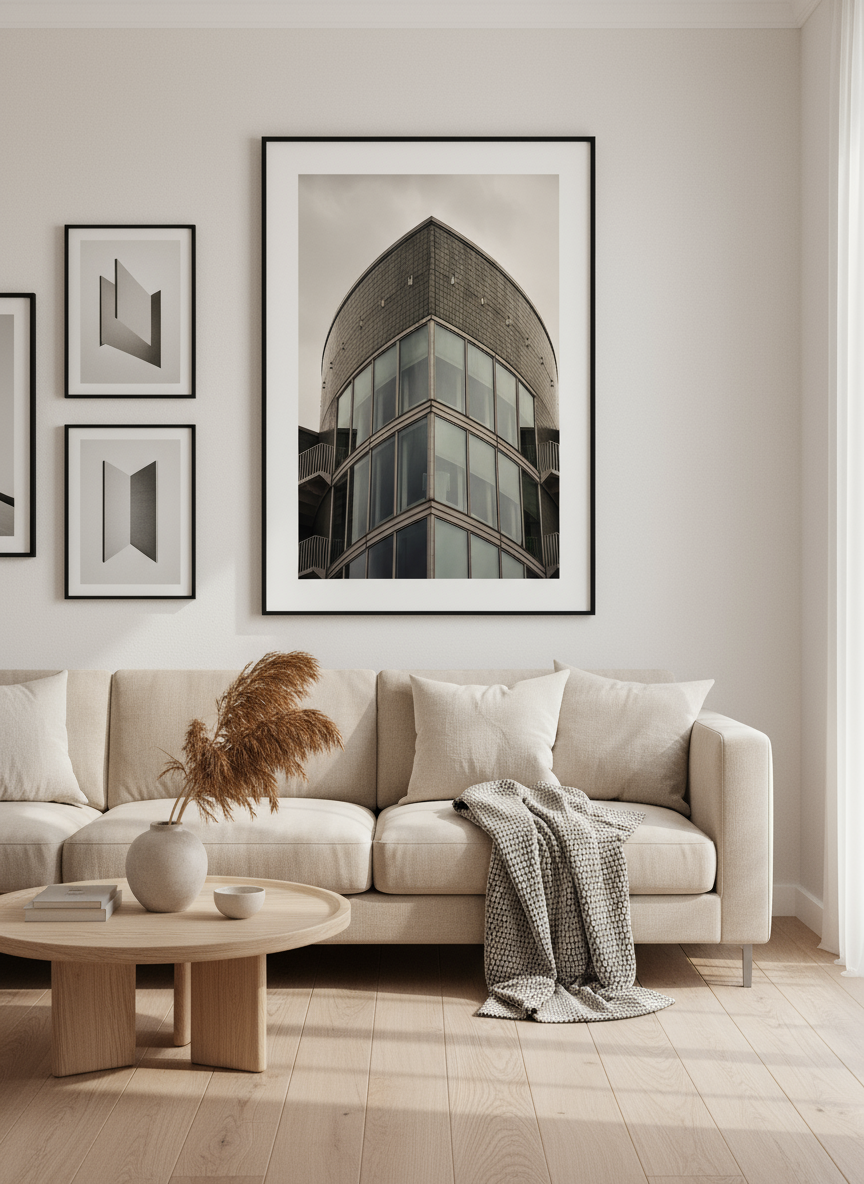 Luvya Symmetrical Building Wall Art Poster – Modern Architecture Print