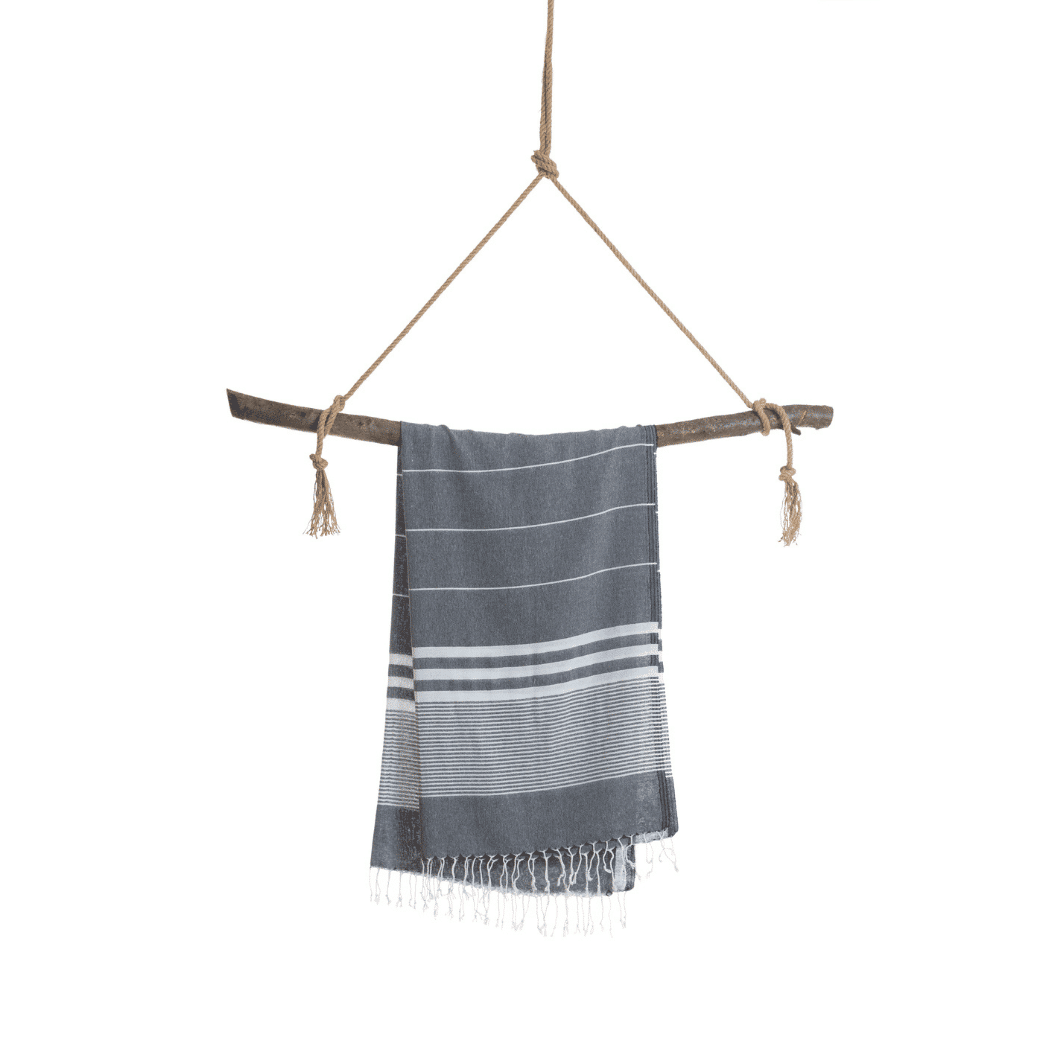 Luvya Zwarte Hamamdoek | Lichtgewicht Katoenen Reis- & Stranddoek