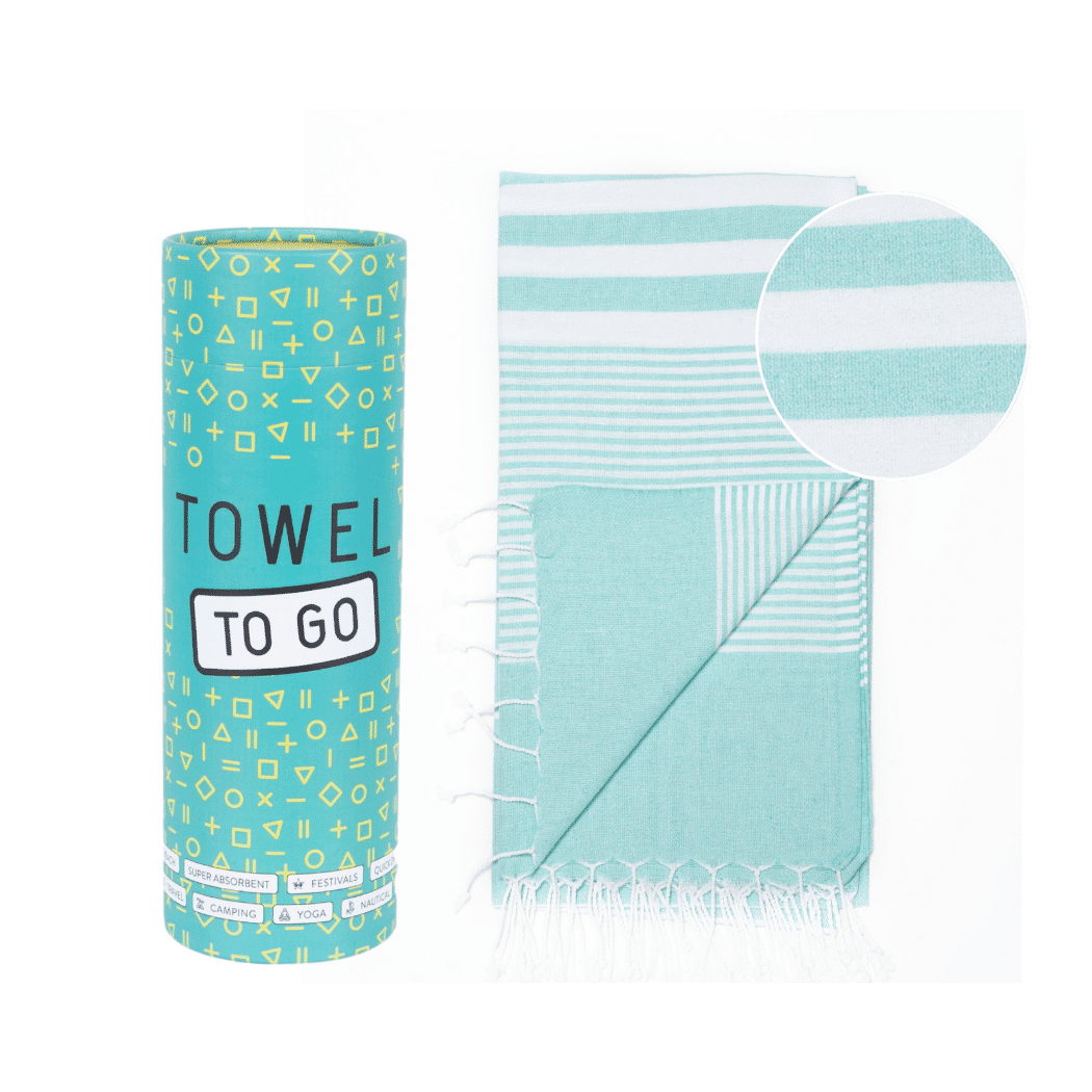Luvya Mint Malibu Hammam Towel – Classic Lightweight Travel & Beach Towel
