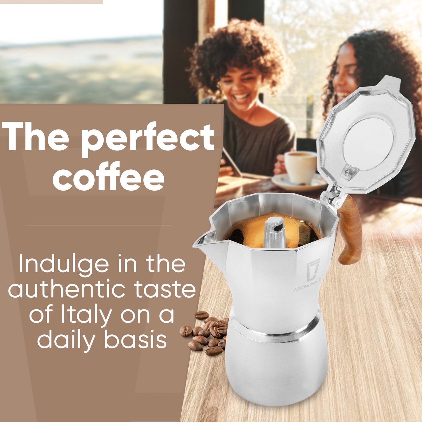 Luvya Leonomics Premium Aluminium Moka Pot – 300ml | Classic Espresso Coffee Maker