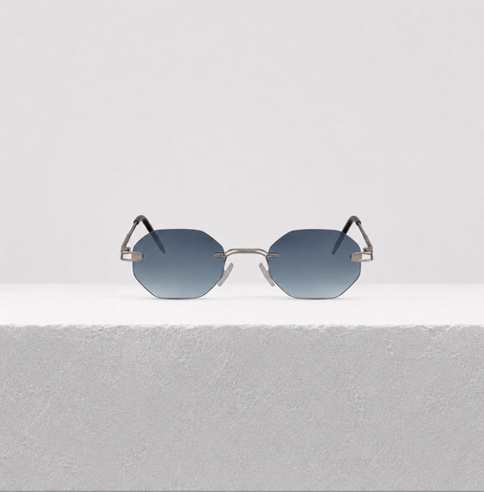 Zilverblauwe retro zonnebril | UV400 Fashion Shades