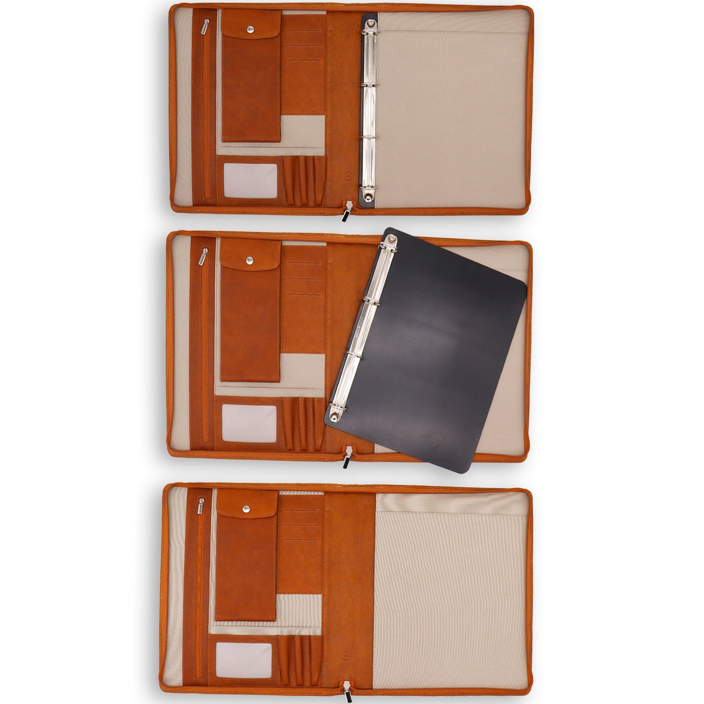 Luvya Leather A4 Portfoliomap – Ritssluitingsmap met Tracker
