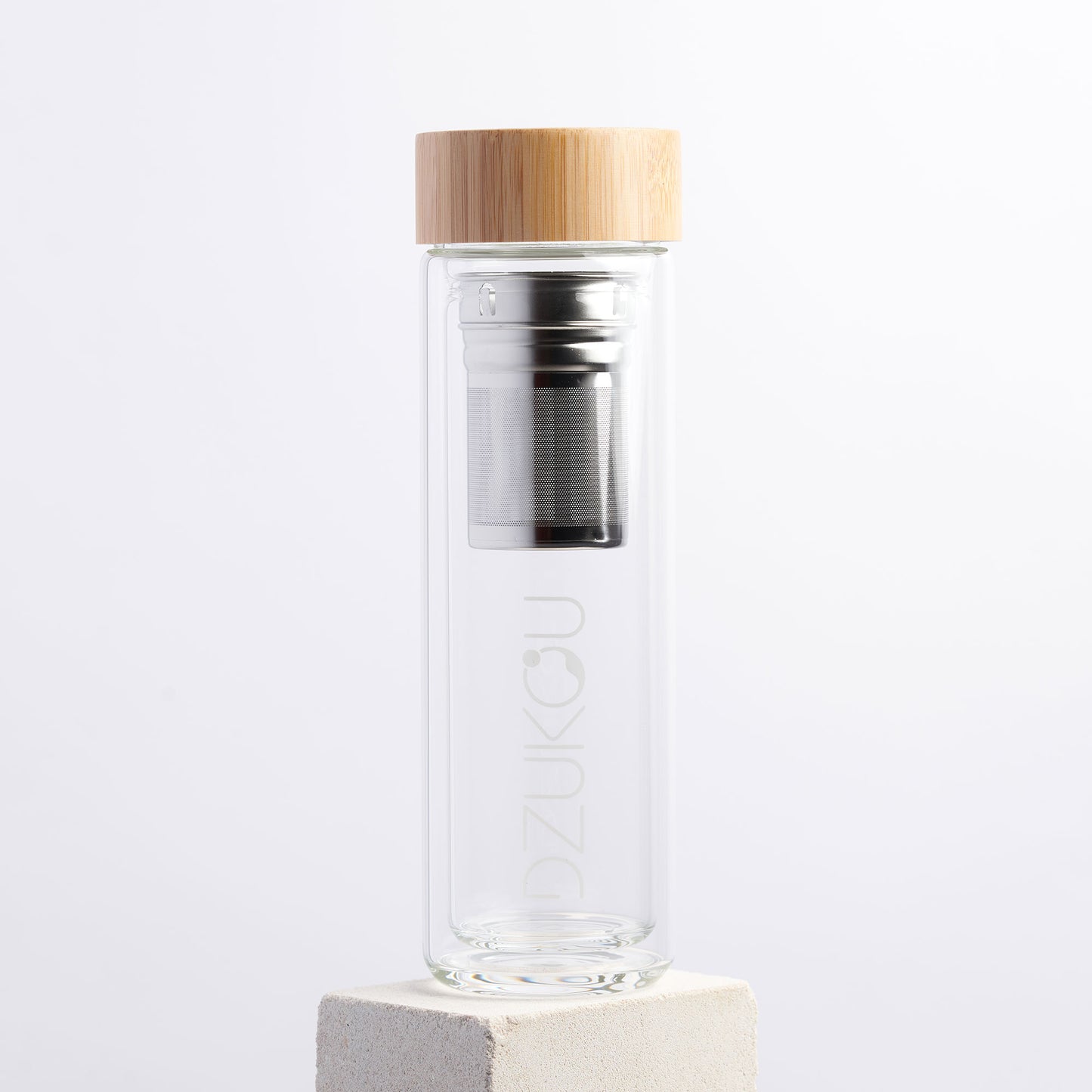 Luvya Bishop Falls Glazen Theefles 450ml – Borosilicaatglas | Dubbelwandig geïsoleerd | Theefles met infuser