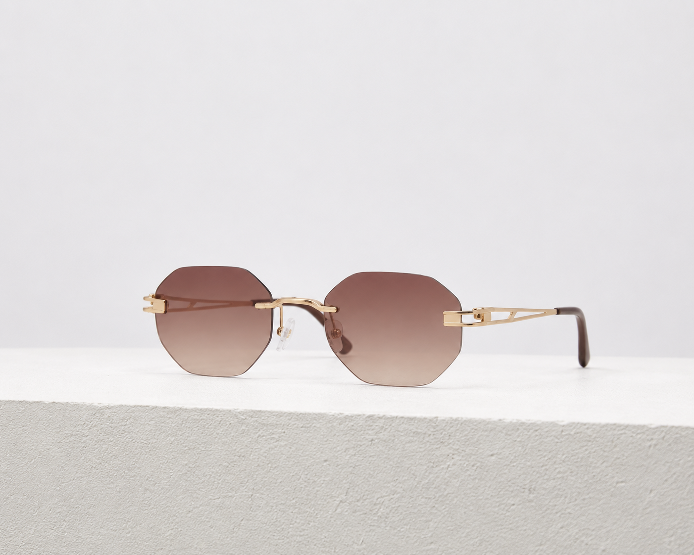 Silver Metal Frame Brown Lens Unisex Sunglasses – UV400