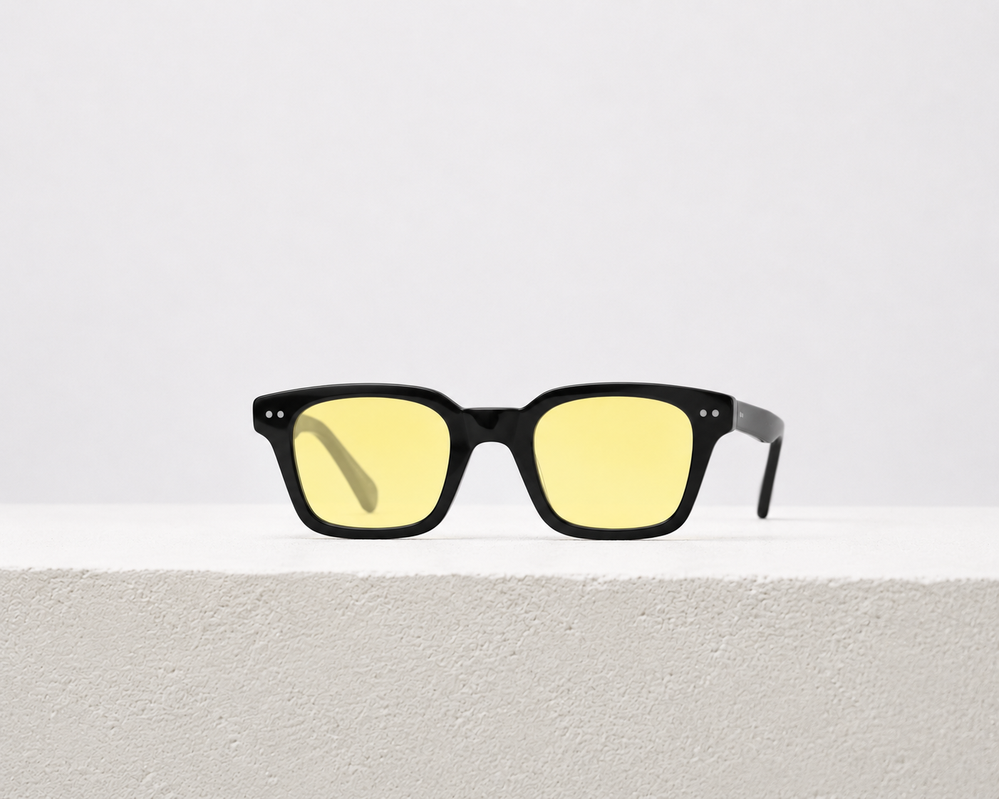 Yellow Translucent Lens Black Frame Unisex Sunglasses
